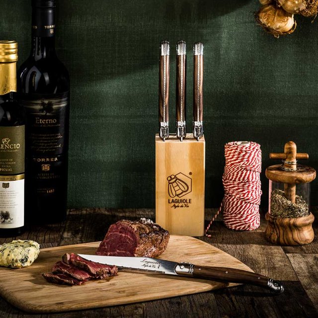 Set noževa za odreske Dark wood - pijedestal