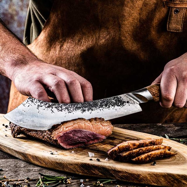 Katai mesarski nož - rezanje