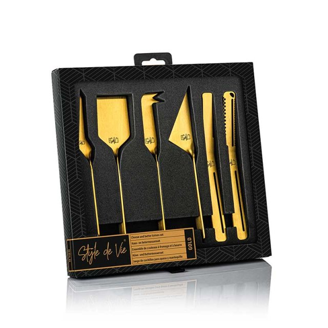 set noževa za sir i maslac - zlatni