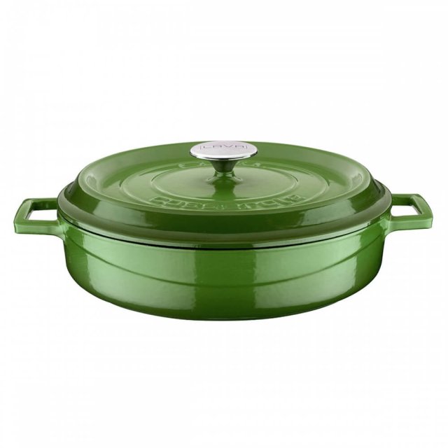 Lava zelena posuda od lijevanog željeza, promjera 28 cm