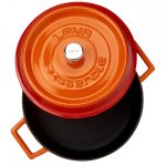 LVYST24K2O-Posuda od lijevanog zeljeza Lava narancasta, promjera 24 cm