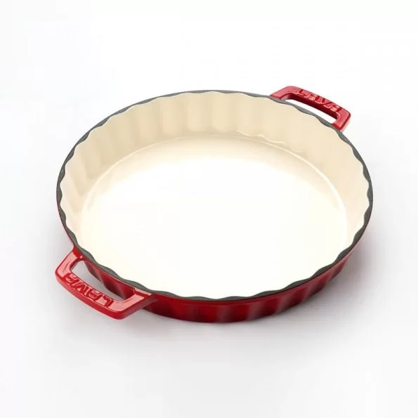 Lava lijevano željezni pekač za pitu, 30 cm – crveni